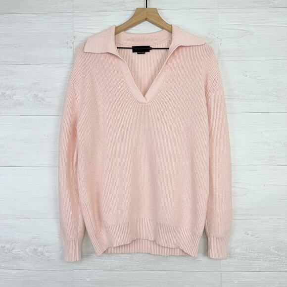 Hatch Hannah Maternity Sweater Size 3 Large Pale Pink Cotton Cashmere Blend Knit - Picture 2 of 16